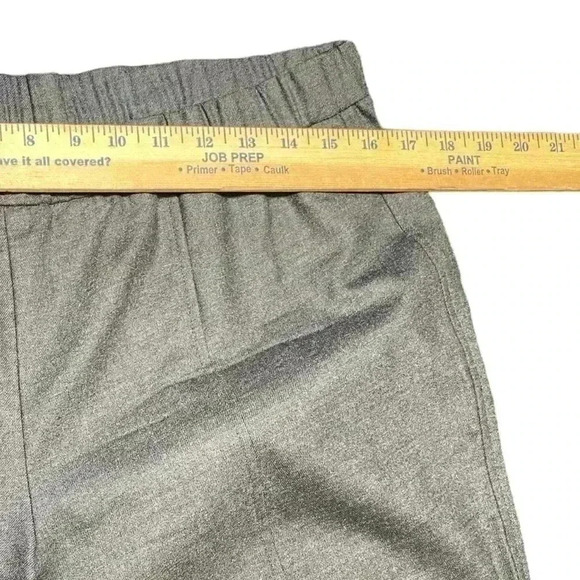 Eileen Fisher Women tapered Ankle Pant Wool Smoke Crepe F16SFT Elastic Waist - Picture 6 of 11
